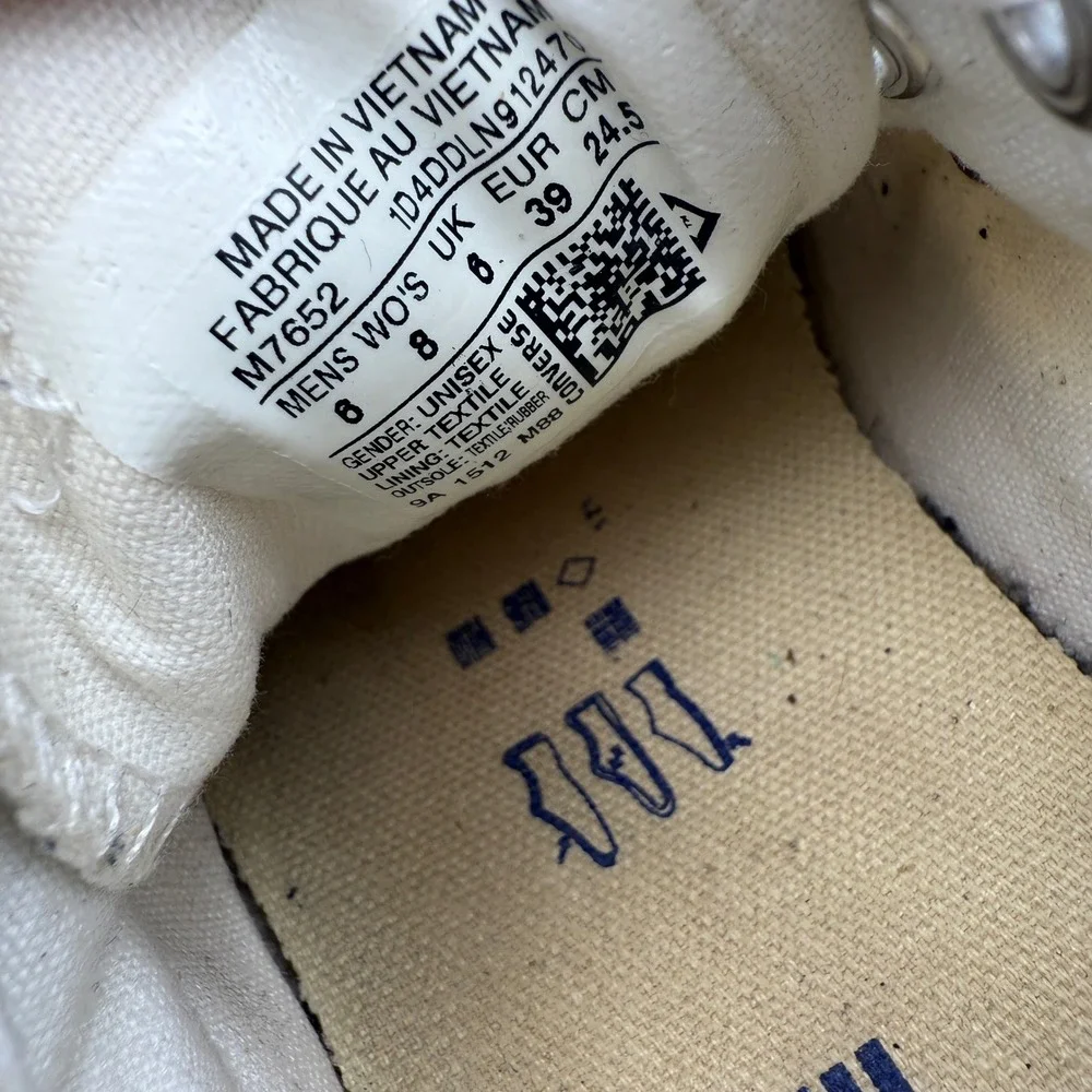 Converse All Star Low Top Sneakers Shoes Women's‎ Size 8 Canvas White Casual